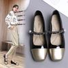 Shallow Mary Jane single shoes women's low-heeled chain casual maternity shoes splicing small fragrant shoes