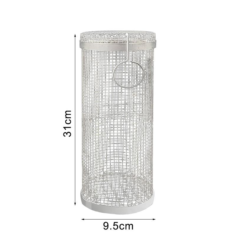 Barbecue Cooking Grill Grate Stainless Steel Outdoor Camping BBQ Drum Grilling Basket Campfire Grid Picnic Cookware Kitchen Tool