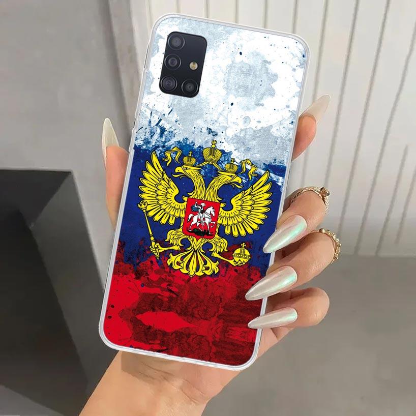 Russia Russian Flags Emblem Phone Case for Samsung Galaxy A52 A32 A22 A12 A02S A50S A30S A10S Note 20 Ultra 10 Plus S10 A31 A20