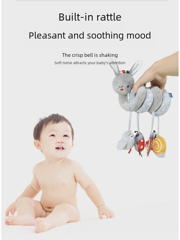 Aipinqi Grey Animal Baby Crib Soothing Toy and Bed Pendant.