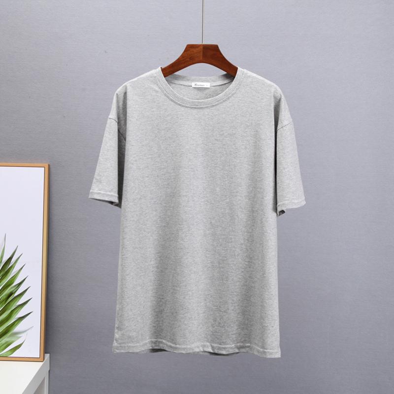 Hirsionsan 100% bomull Oversized T-skjorte kvinner Harajuku Basic løse kortermede t-skjorter Myke kvinnelige solide topper Khaki sommergenser