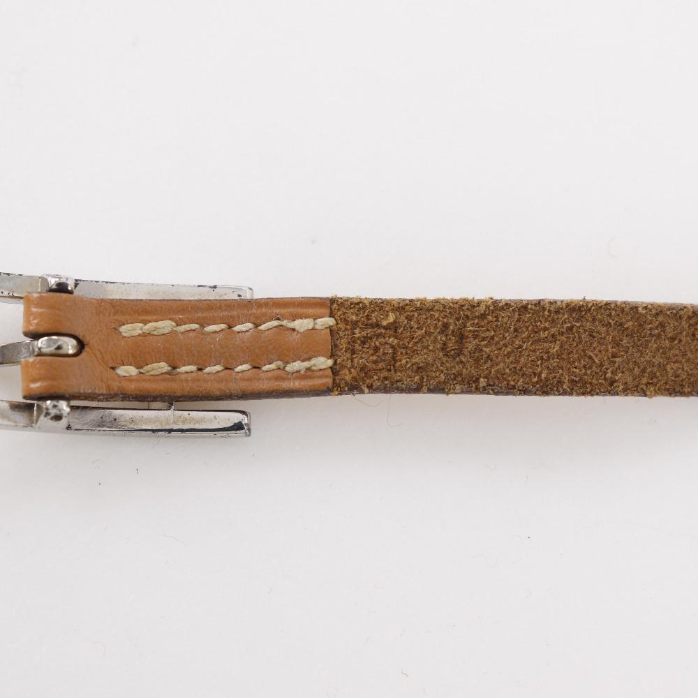 Hermes Appi 3 Bracelet Choker Brown/SilverHardware Leather 11g Unisex Used