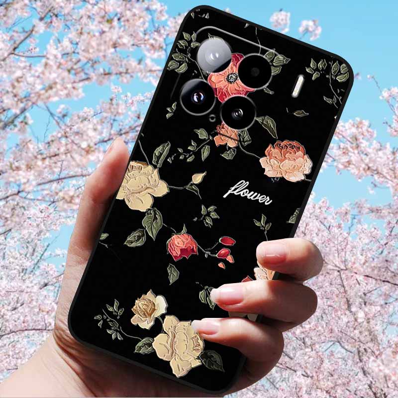 For Xiaomi 15 Pro 5G 6.73"Cases 3D Relief Soft Silicone Cover Retro Embossed for Xiaomi 15 5G Phone Mi 15pro 15 3D Soft TPU Case
