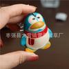 First Layer Cowhide Penguin Car Keychain Mini Cute Pendant Creative Small Gift Backpack Book Bag Pendant