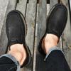 Fashion Genuine Leather Casual Men Shoes Fashion Handmade Comfortable Brand Loafers Breathable Non-Slip All-match Outdoor Hiking Shoes
