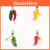 Chaveiro Pimentão Vermelho e Verde Realista Pingente Criativo de Saco de Legumes