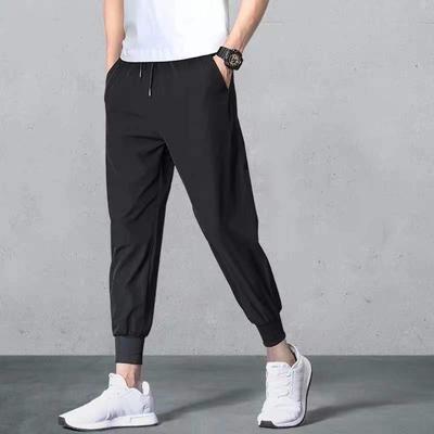 Men  Summer Ice Silk Men's Pants Super Thin Section Breathable Comfortable Quick Drying Work Trend Casual Straight Trousers