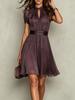 European and American fashion new popular solid color double-layer mesh lace short sleeves