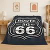 Route 66 Retro Amerika Historická Mateřská Silnice Flanelová Přikrývka Měkká Dekorační Přikrývka do Ložnice Obývacího Pokojí Postele Cestování Pokrývka na Zdřímnutí Dárek