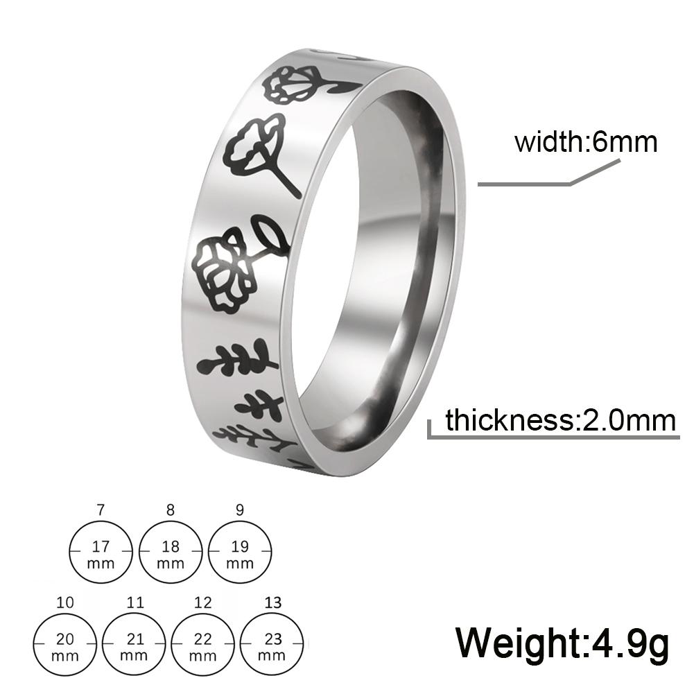 

My Shape Mountain Forest Landscape Scenery Rings for Men Women Sea Waves Flower Stainless Steel Finger Ring Fashion Male Jewelry 7