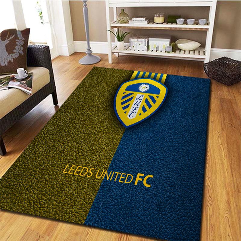 Leeds United Teppich für Wohnzimmer Schlafzimmer Zuhause Sofadekoration, Kinder Spiel rutschfeste Bodenmatte