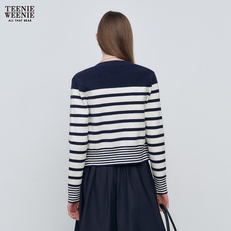 Teenie Weenie Bear Letter Stripe Knitted Cardigan
