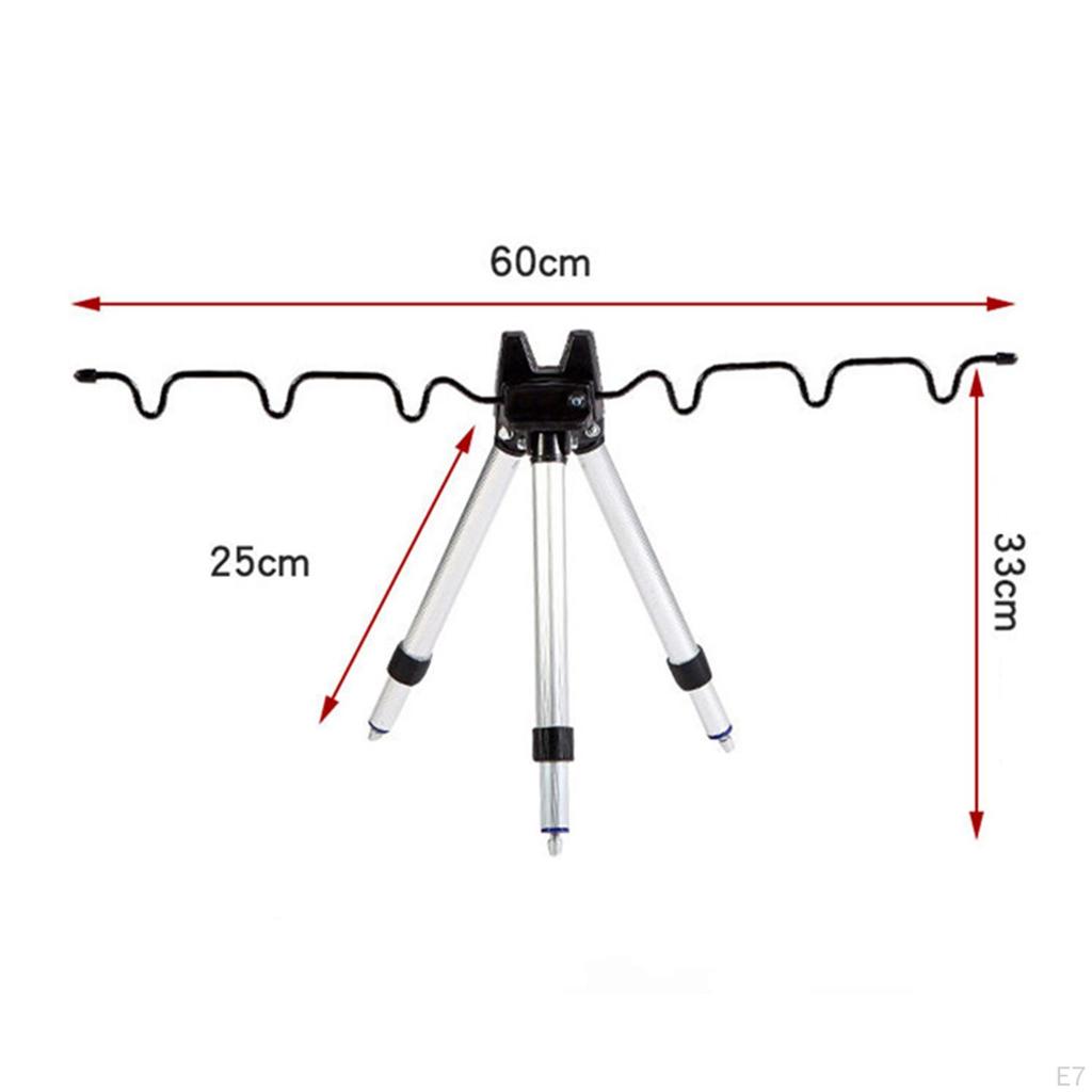 Collapsible Rods Tripod Stand Holder Portable Bracket for Outdoor Rod Beach Pier
