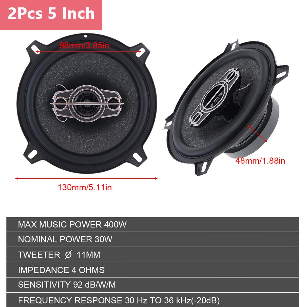 2pcs 4/5/6 Inch Car Speakers 4 Way Subwoofer Car Audio Music Stereo Full Range Frequency Coaxial Hifi Automotive Speaker