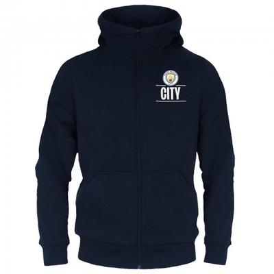 Manchester City FC Herren Fleece Kapuzenpullover mit durchgehendem Reißverschluss