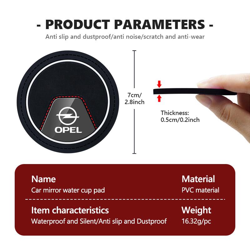 Car Coaster Anti Slip Mat Accessorie Auto Water Bottle Cup Holder Pad For Opel Insignia Astra G J F K Vectra C H Corsa C B D
