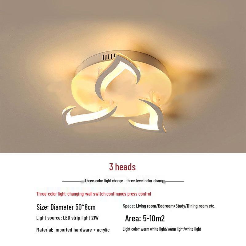 New Modern LED Ceiling Lamp with Smart Voice Control – Lily Flower Design for Bedroom & Living Room 3-flower head lily