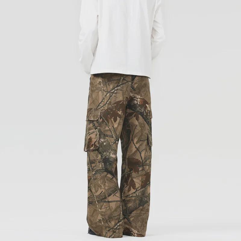 Salopetă LKTM Camuflaj Retro American: Pantaloni casual de exterior la modă, cu croială largă, pentru bărbați și femei