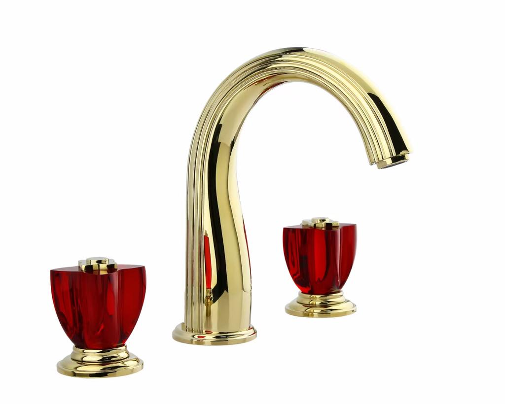 Widespread Basin Faucets Brass Luxury Gold Bathroom Faucet Sink Faucets 3 Hole Lavotory Faucet Hot Cold Basin Faucet Water Tap