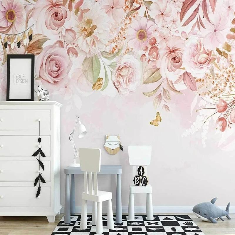 European Style 3d Rose Wallpaper Pastoral Romantic Flowers Murals Living Room Bedroom Background Wall Mural