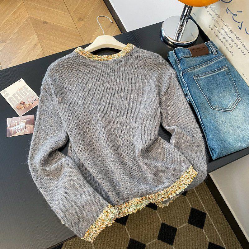 Wool Sweater Women's Autumn and Winter New Retro Lazy Wind Soft Waxy Knitted Sweater