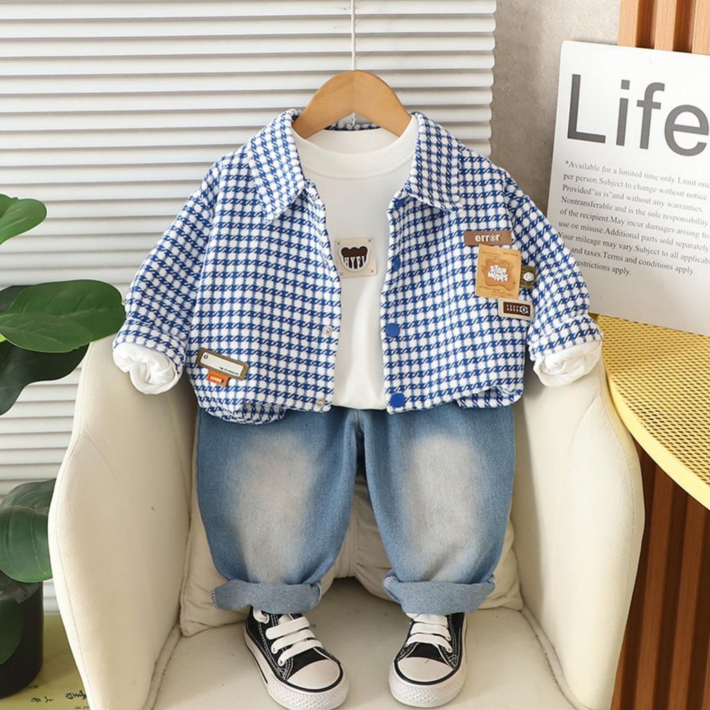 Kids Casual Long-Sleeve Set, Comfortable Daily Wear Outfits