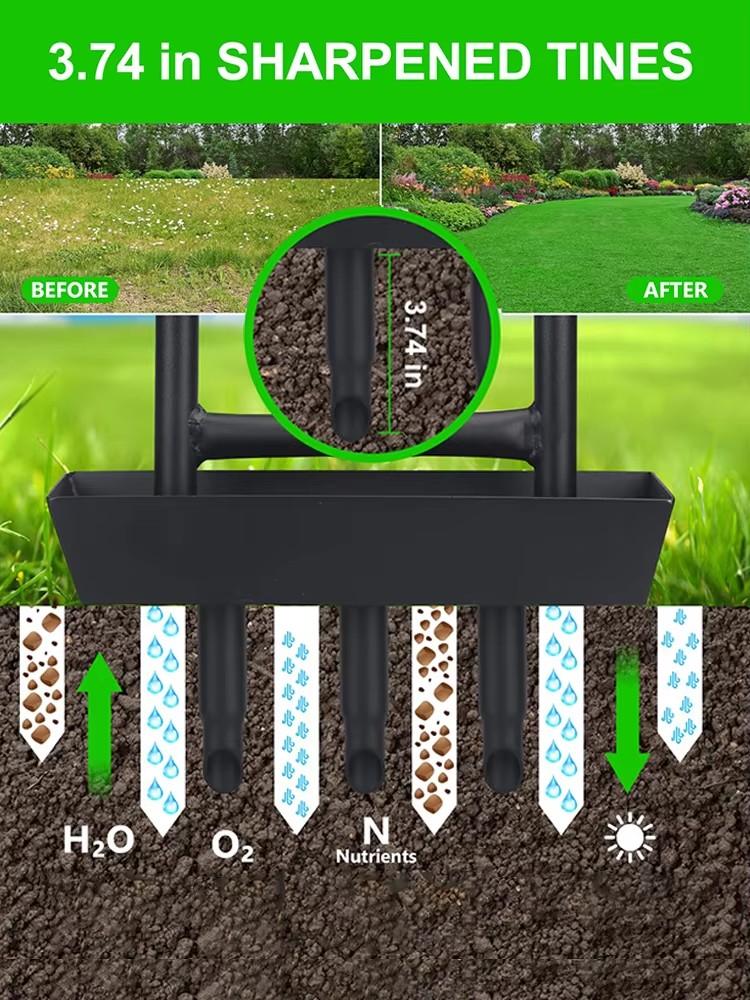 Manual Lawn Aerator Lawn Aerator Coring Tool T-shaped Handle Corer Plug Aerator Grass Aeration Gardening Tool for Lawn Yard Care