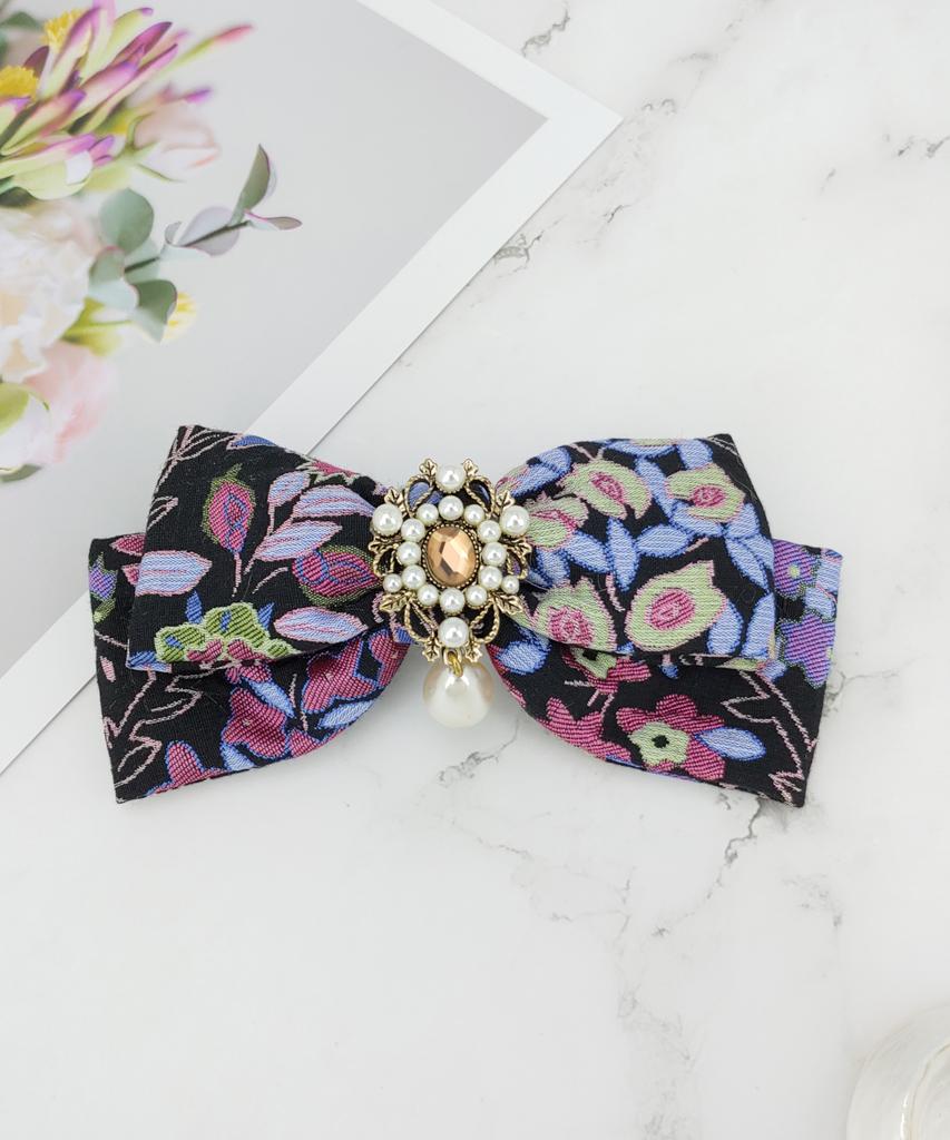 Maia Rose Jacquard Ribbon Pin Vs. Blue Purple