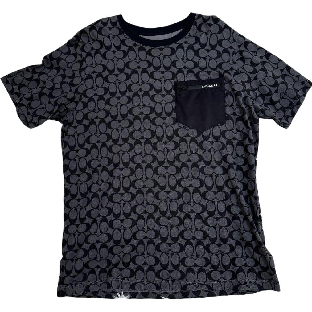 Coach Мужская футболка с круглым вырезом и короткими рукавами с принтом в виде логотипа черная 89749-OY2 S 14840₽