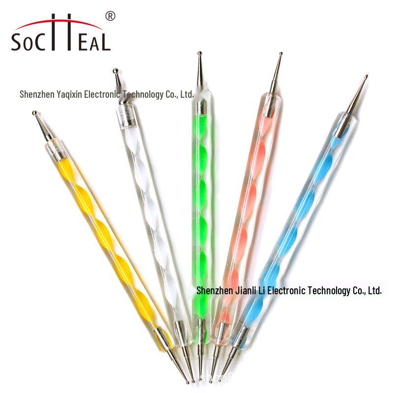 

Двусторонняя акриловая и деревянная кисть для нейл-арта с функциями доттинга и растушевки