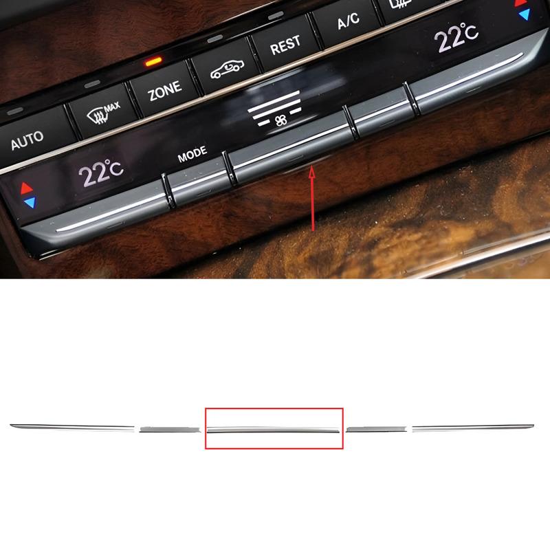 Matte Silver Center A/C Air Speed Switch Button Trim Strip Fit For Mercedes-Benz E-Class W212 2008-2014