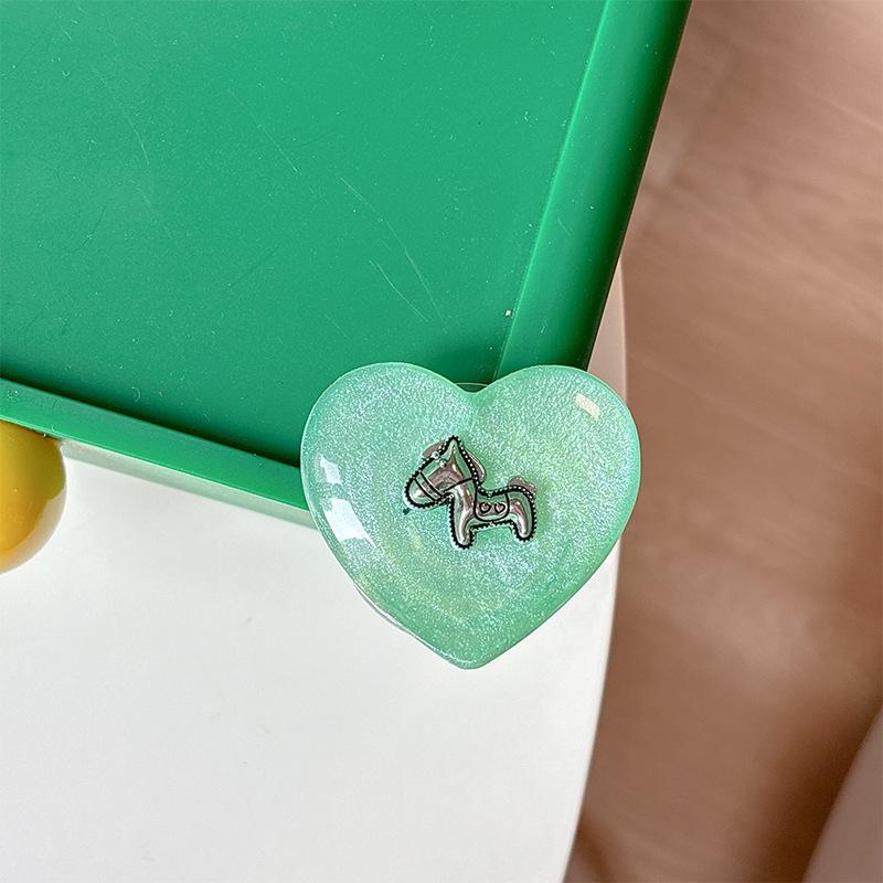 Creative Desktop Phone Airbag Holder Wind Paste Magnetic Glitter Heart Ring Girl Small Fresh