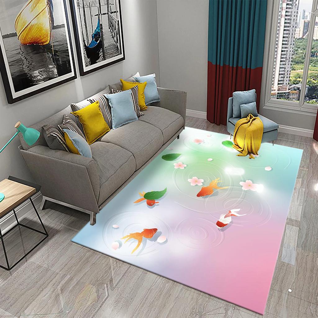 Goldfish Carpet Bath Mat for Bathroom Non-Slip Carpet Shower Enclosure Mats Foot Pedal Toilet Floor Pad Room Living Bedroom Rugs