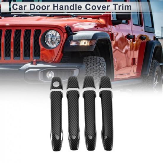 Door Handle Cover For Toyota Prius Tailgate Handle Cover Carbon Fiber Black