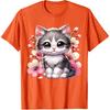 Cute Cat with Cherry Blossoms Cat T-Shirt