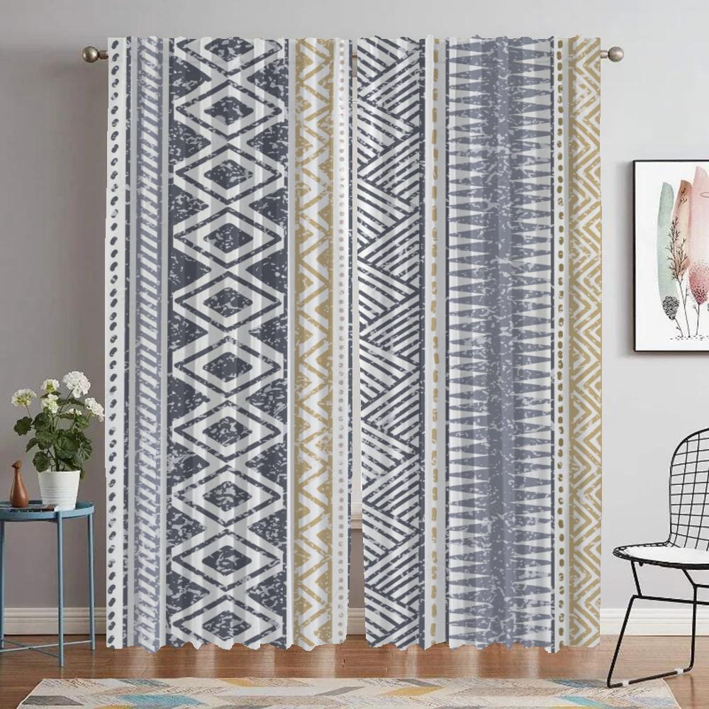 

Богемные затемняющие шторы для камеры, украшения на Хэллоуин, занавески для гостиной, кухонные шторы, 2 шт., абажуры, разделительные шторы для детей W50xH70cmx2pcs-CL