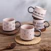 Unterglasur Handbemaltes Keramik-Tassen-Set Grobkeramik Niedliches Muster Große Kaffeetasse für Paare Passendes Paar Geschenk