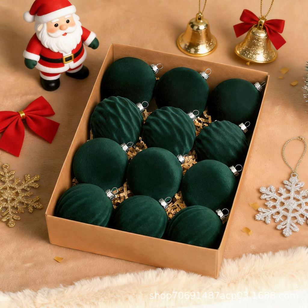 6CM8CM Christmas Tree Ornaments Shaped Swan Flannel Plastic Balls Christmas Ornaments Flocking Christmas Balls