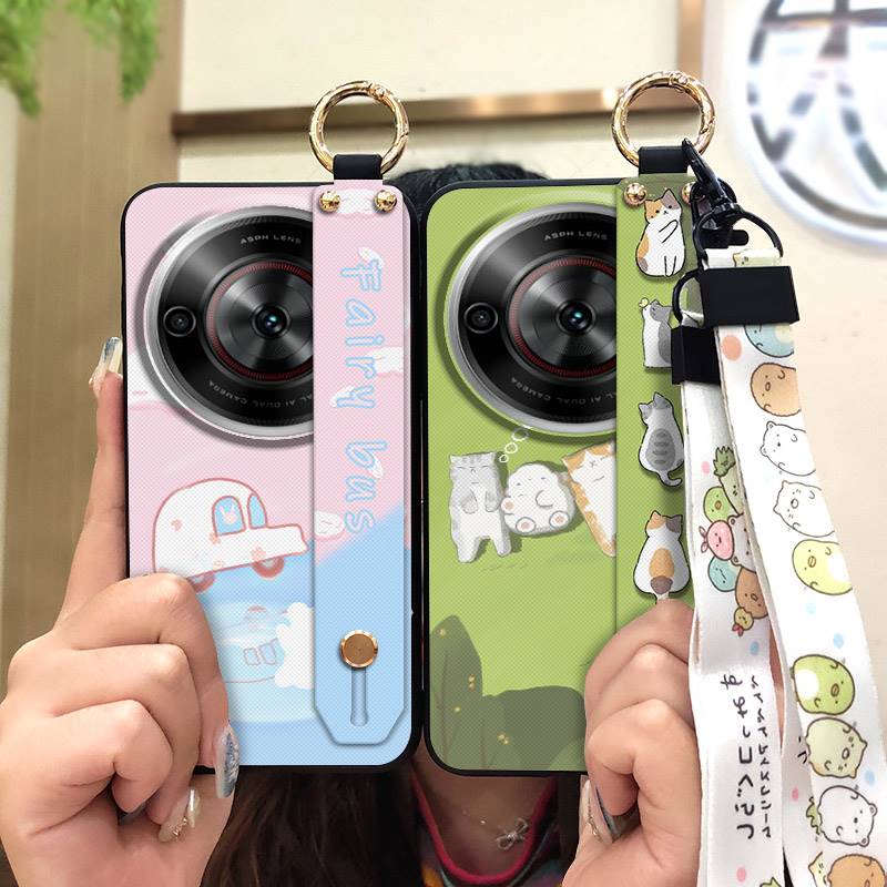 Tecknad Dammavvisande Mobilskal För ZTE Blade A75 5G/Nubia Focus 5G/Calf 5G Sött Skyddande Armband Tålig Silikonring