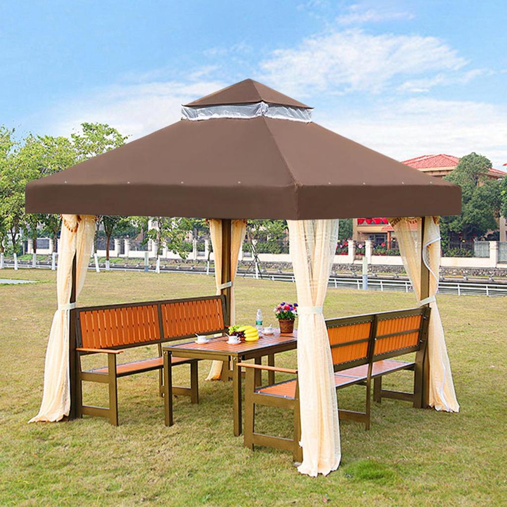Telo di ricambio per gazebo 3x3m Impermeabile Con sfiato Telo di ricambio per esterno per patio esterno Cortile Giardino Ponte