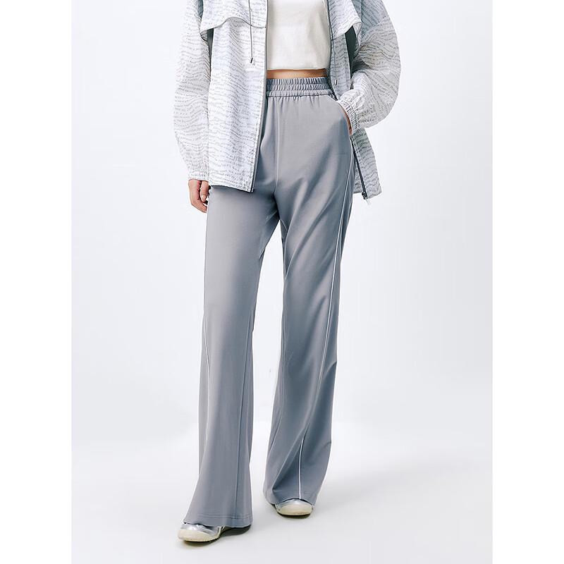 Peacebird Women's Summer High-Waist Flare Pants with Contrast Trim