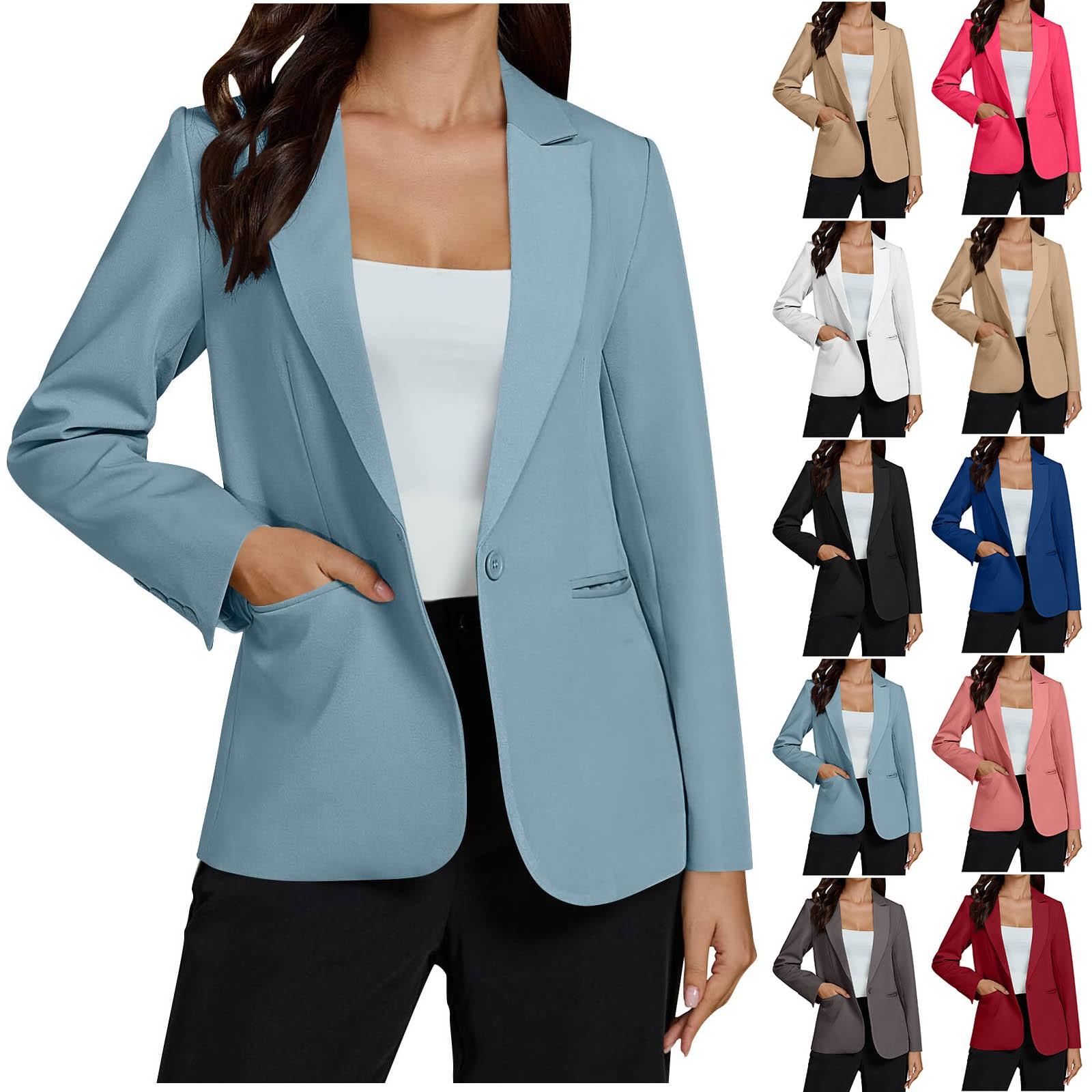

Ladies Fashionable Casual Long Sleeved Solid Color Suit Jacket XXL червоний