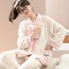 Women's Coral Fleece Pajamas - Thick, Warm Flannel for Autumn & Winter; Cute and Outdoor-Friendly Home Wear