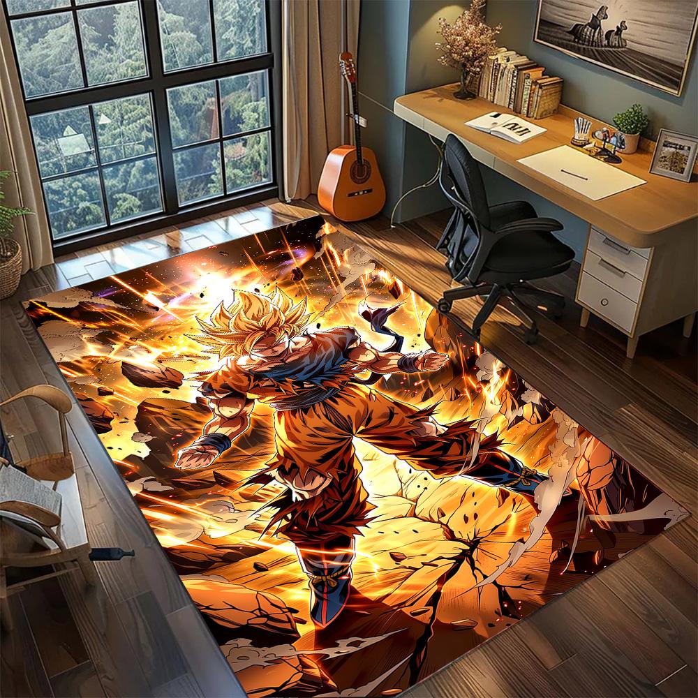 

Goku Gamer Room Home Carpet Rug, Washable Non Slip Large Size Floor Mat Bedroom Decoration.-TING 60x90cm
