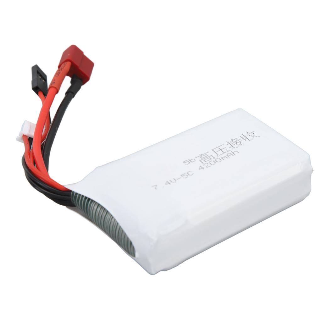 RC 7.4V 4200mAh Lithium Battery Lightweight Overcharge Protection T Plug RC Batteries For RC Toys
