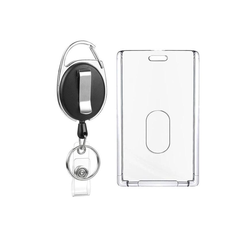 Clear Acrylic Retractable ID Badge Holder