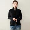 Women's Winter 2026 Double Zipper Slimming Cashmere Cardigan - Half-High Collar Ribbed Gentle Style Outerwear