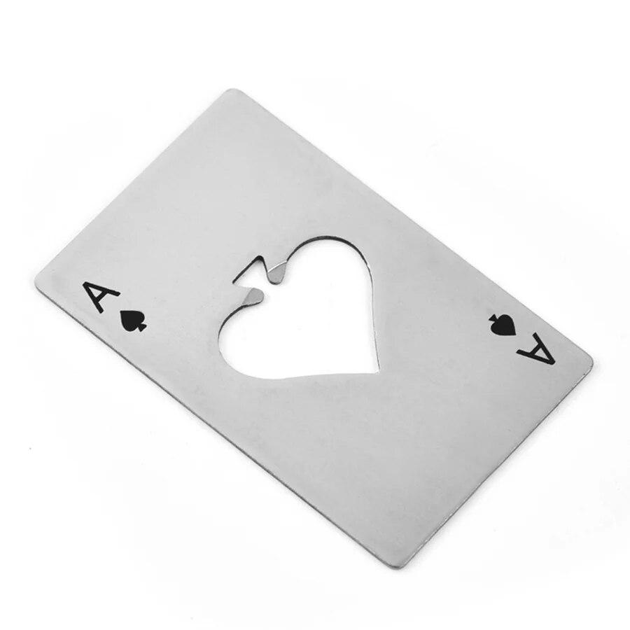 1PC Bottle Opener Creative Poker Shaped Stainless Steel Home Tool, Bottle Opener, Beer Opener