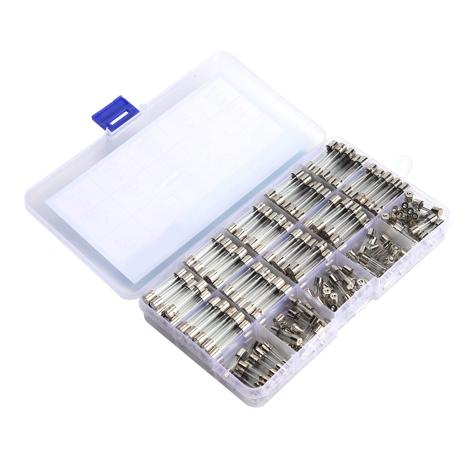 

250 Pcs Glass Fuse 6x30 5x20mm Insulation Heat Resistance Flame Retardancy Fuses Assortment Kit 1‑20A 250V