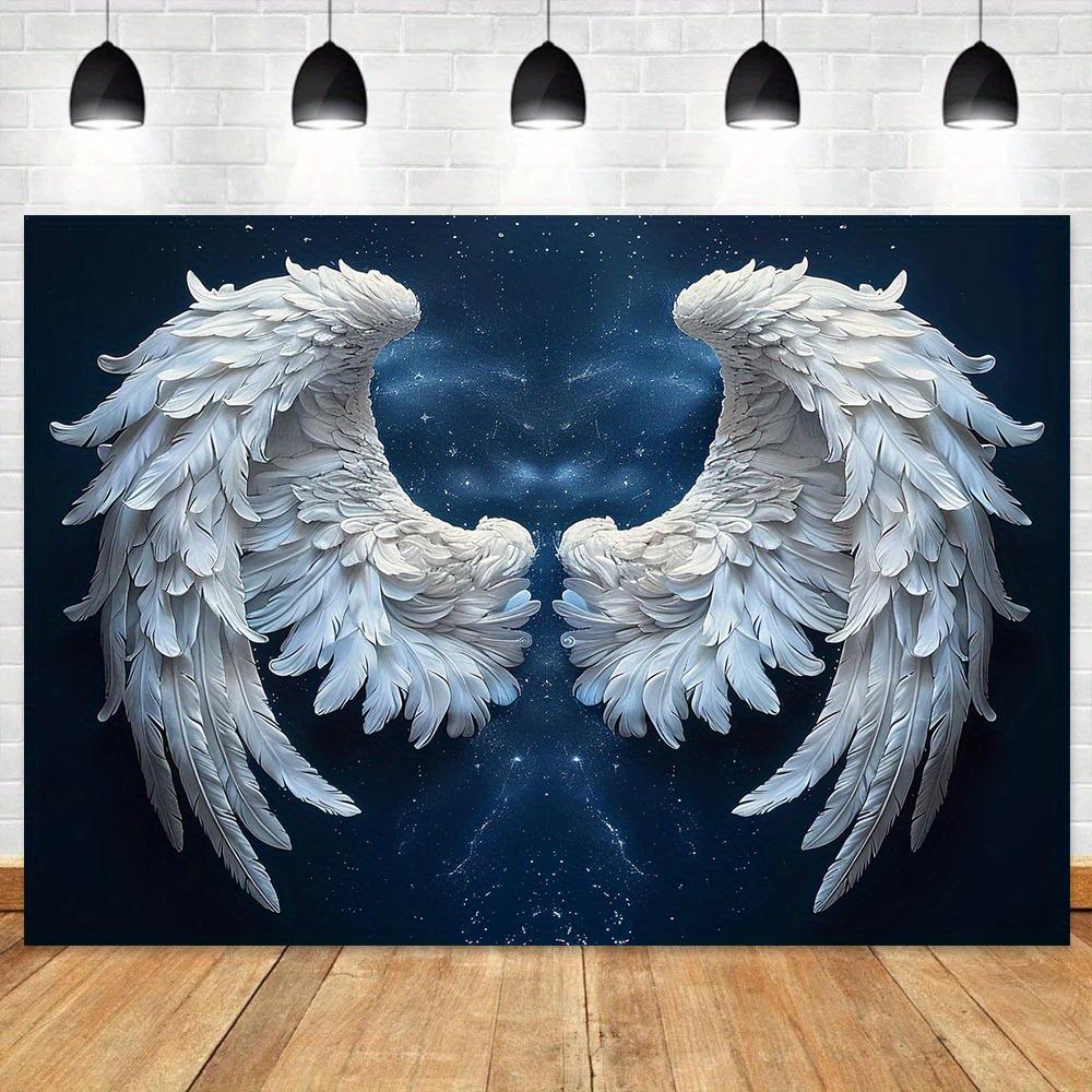 Angel Wings Background - Starry sky photography background prop polyester fabric wall decoration suitable for party scenes